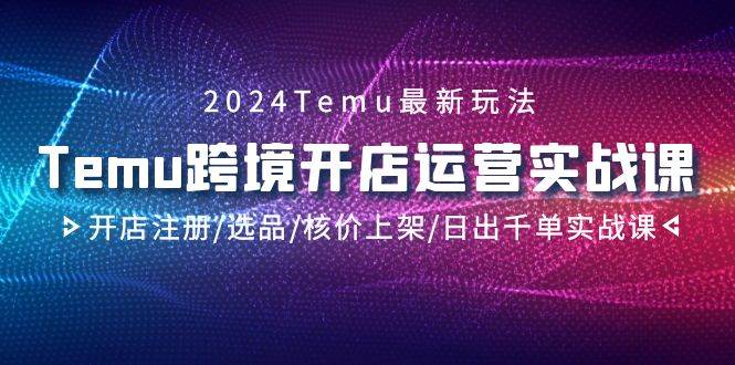 2024Temu跨境开店运营实战课，开店注册/选品/核价上架/日出千单实战课-互创学社