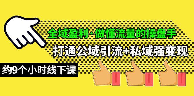 全域盈利·做懂流量的操盘手，打通公域引流+私域强变现，约9个小时线下课-互创学社