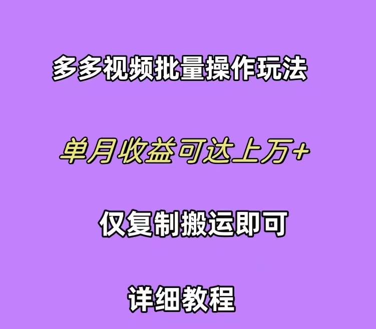 拼多多视频带货快速过爆款选品教程 每天轻轻松松赚取三位数佣金 小白必…-互创学社