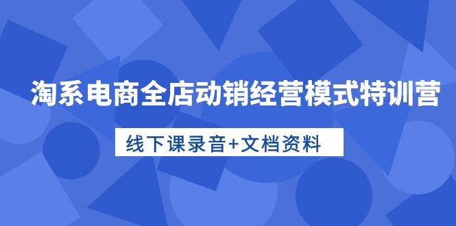 淘系电商全店动销经营模式特训营，线下课录音+文档资料-互创学社