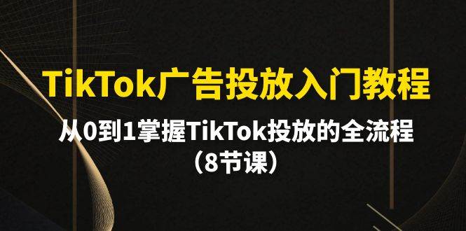 TikTok广告投放入门教程，从0到1掌握TikTok投放的全流程（8节课）-互创学社