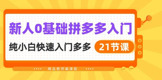 新人0基础拼多多入门，纯小白快速入门多多（21节课）-互创学社