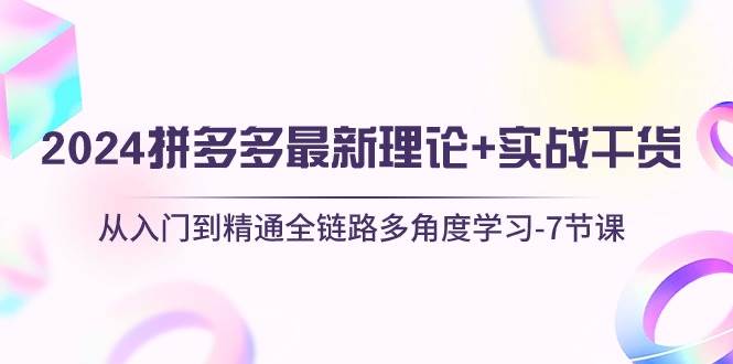 2024拼多多 最新理论+实战干货，从入门到精通全链路多角度学习-7节课-互创学社