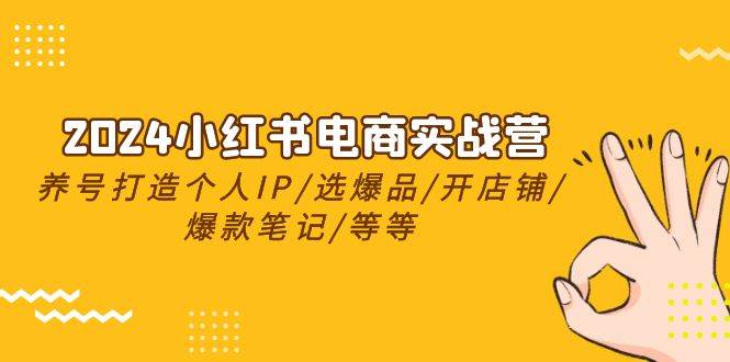 2024小红书电商实战营，养号打造IP/选爆品/开店铺/爆款笔记/等等（24节）-互创学社