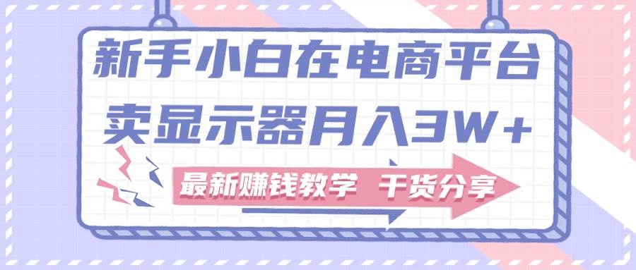 新手小白如何做到在电商平台卖显示器月入3W+，最新赚钱教学干货分享-互创学社