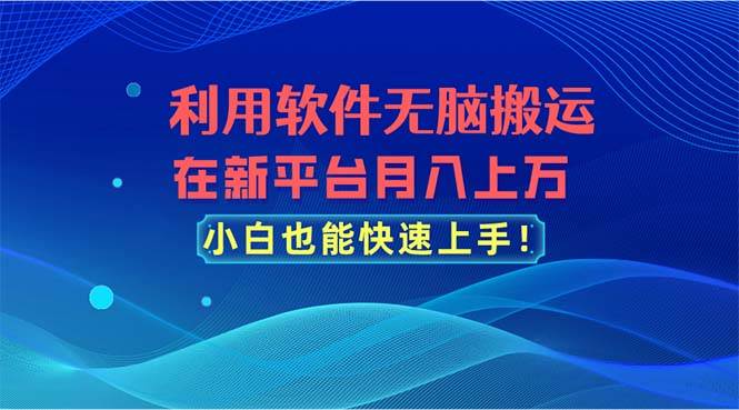 利用软件无脑搬运，在新平台月入上万，小白也能快速上手-互创学社