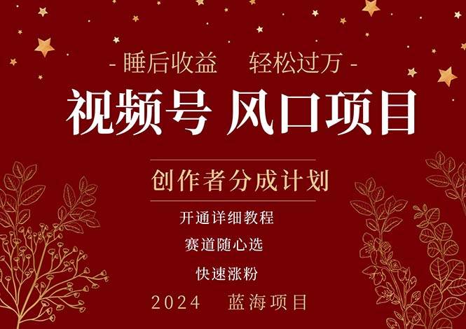 拥有睡眠收益的微信视频号大风口项目，轻松月入过万+，多赛道选择，可…-互创学社