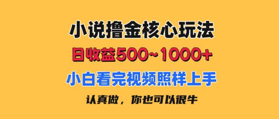 小说撸金核心玩法，日收益500-1000+，小白看完照样上手，0成本有手就行-互创学社