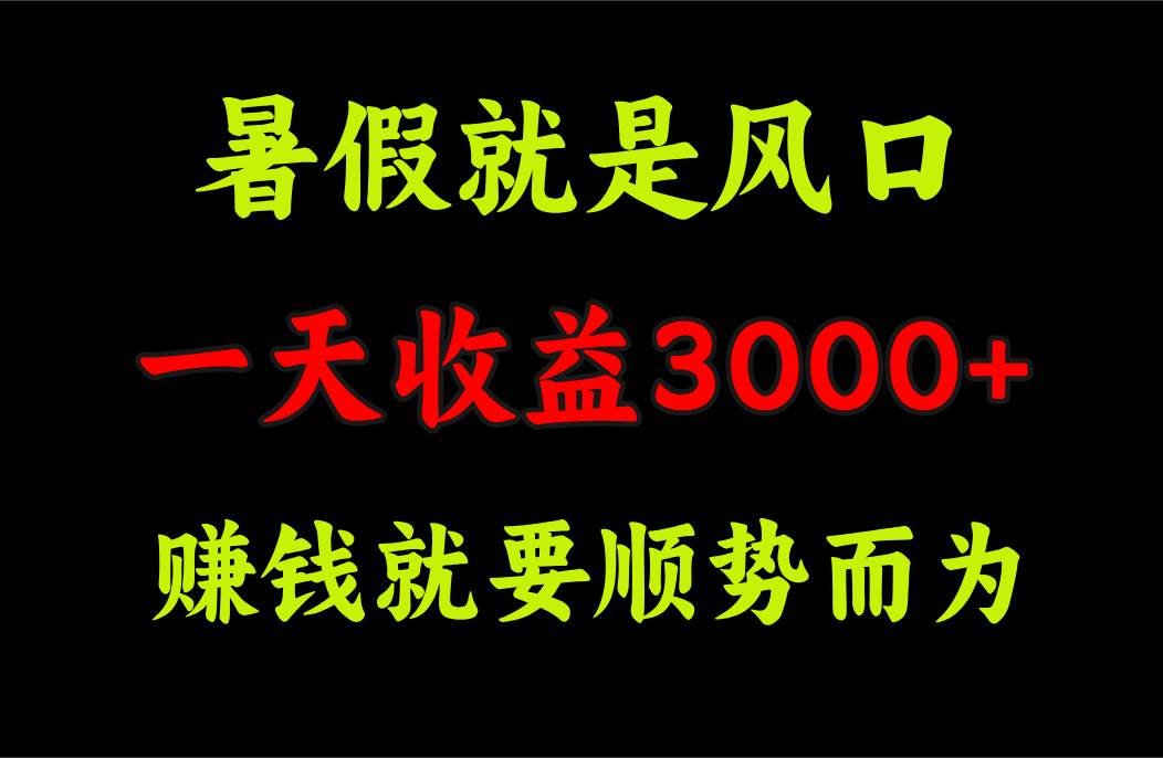 一天收益3000+ 赚钱就是顺势而为，暑假就是风口-互创学社