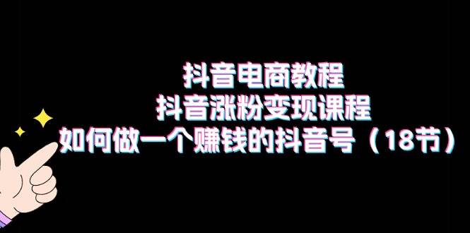 抖音电商教程：抖音涨粉变现课程：如何做一个赚钱的抖音号（18节）-互创学社