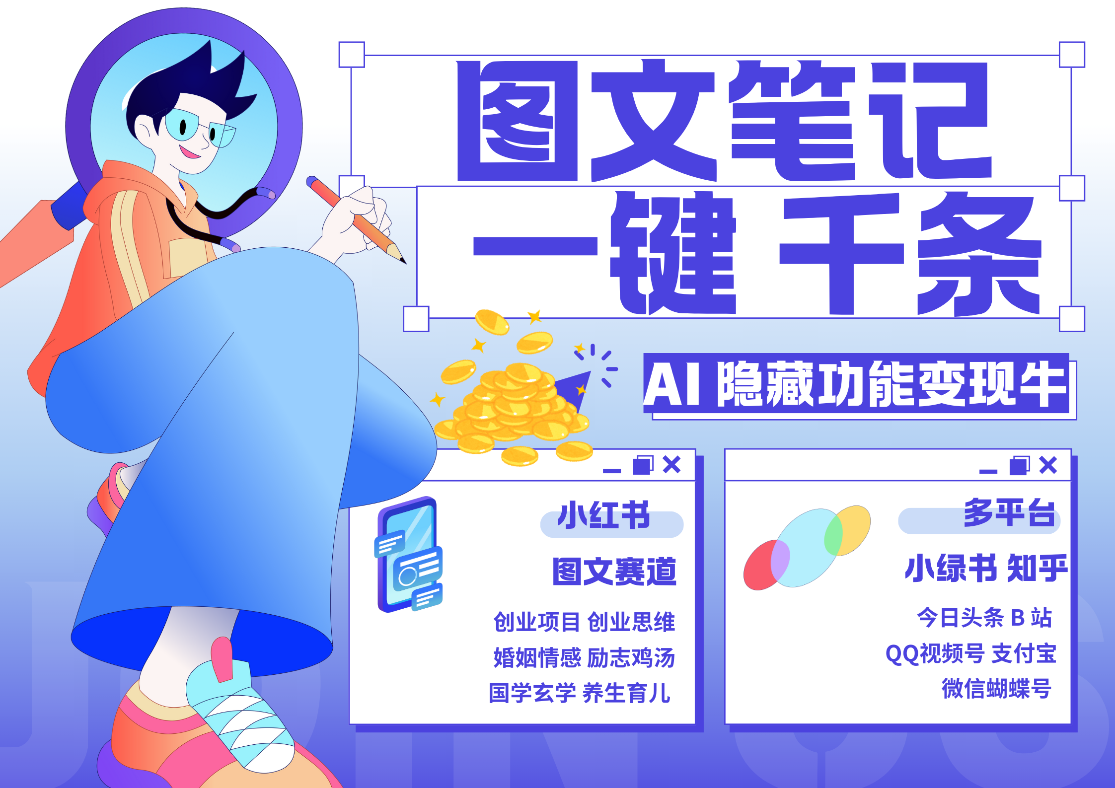小红书小绿书 秒生图文一键千条 轻松变现3W+-互创学社