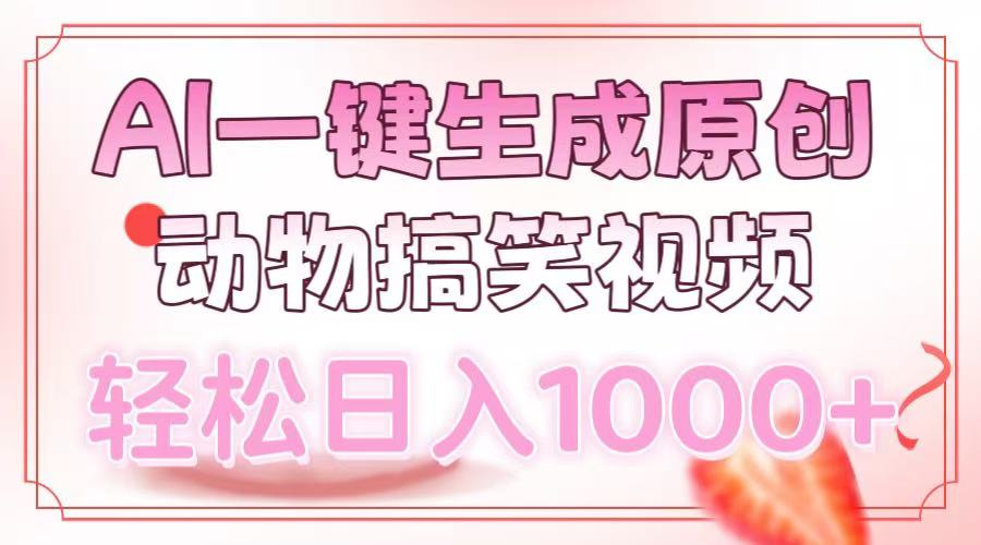AI一键生成原创动物搞笑视频，轻松日入1000+-互创学社